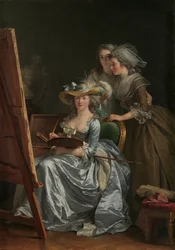 Autorretrato com duas alunas